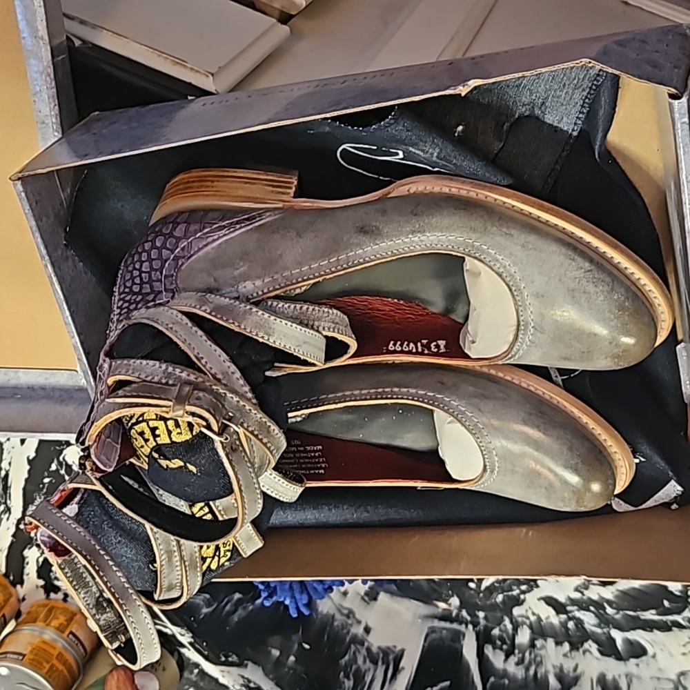 COPY - Freedbird Martina ice multi size 8 flats strappy